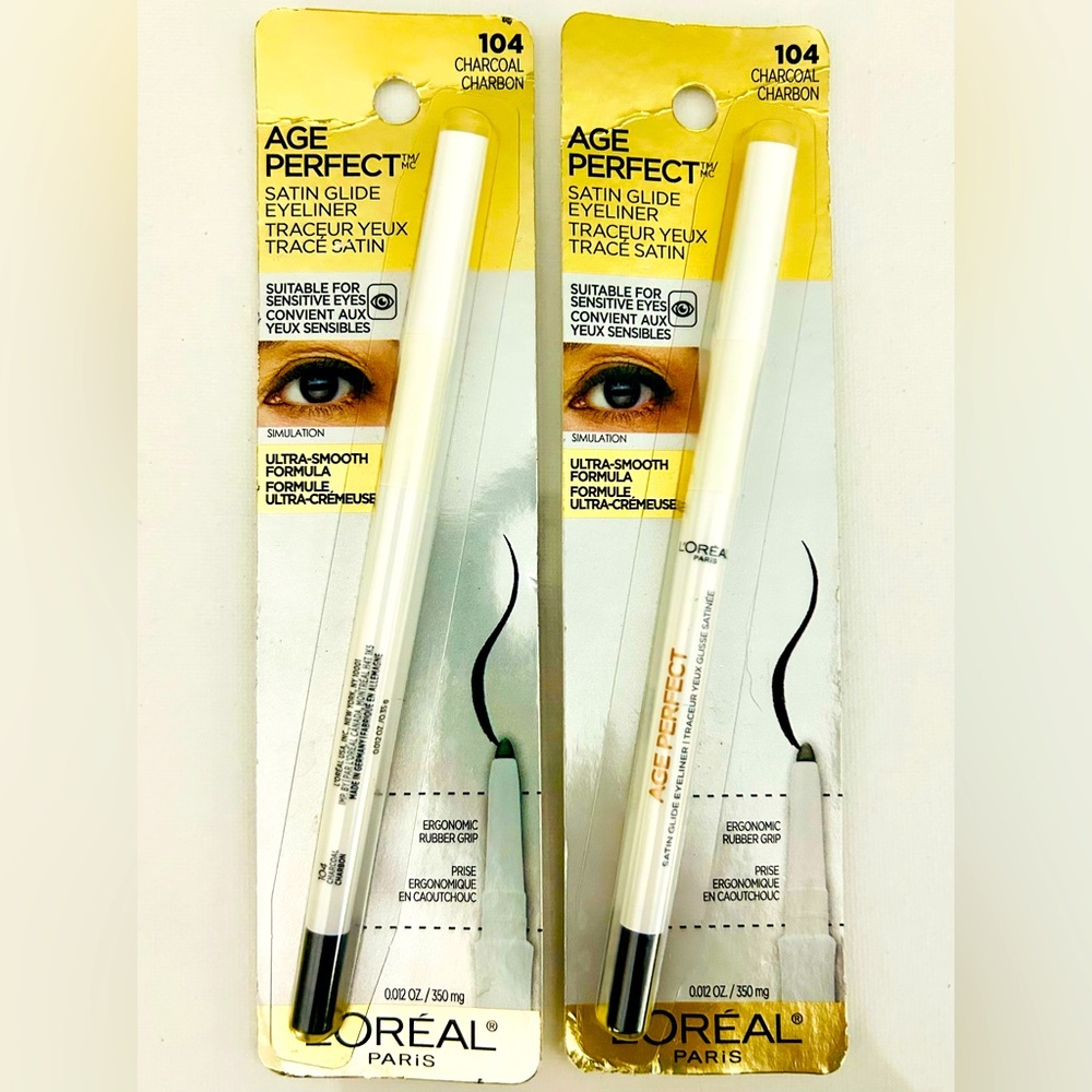 2x L'Oreal Paris Age Perfect Satin Glide Eyeliner Charcoal